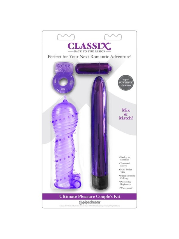 CLASSIX - KIT PARA PAREJAS CON ANILLO, FUNDA Y BALAS MORADO