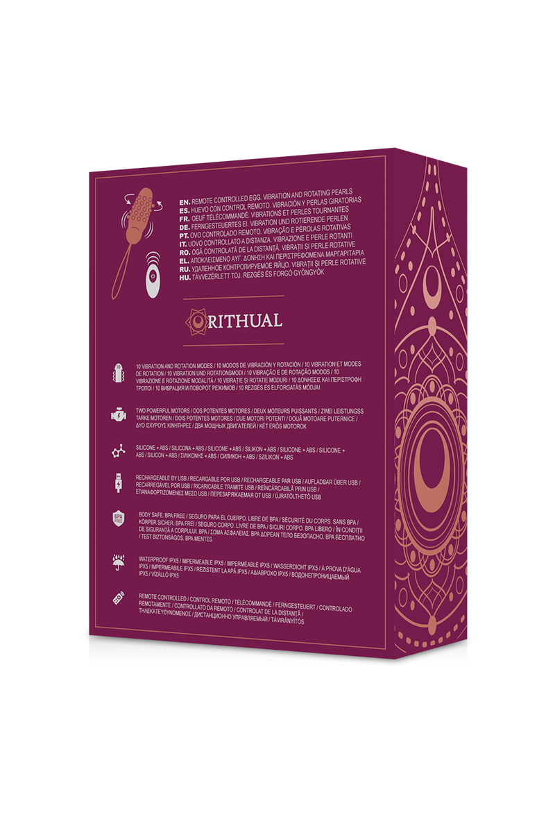 RITHUAL - SITA HUEVO CONTROL REMOTO ROTACIÓN DE PERLAS + VIBRACIÓN