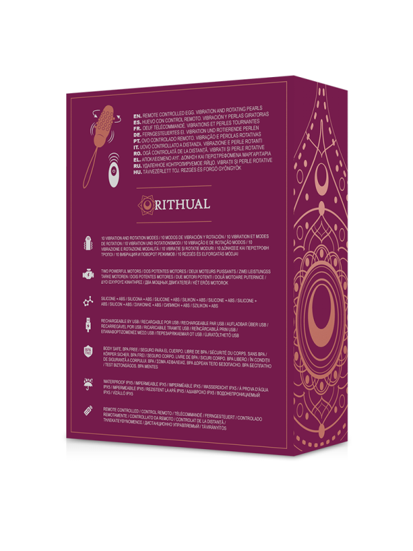 RITHUAL - SITA HUEVO CONTROL REMOTO ROTACIÓN DE PERLAS + VIBRACIÓN