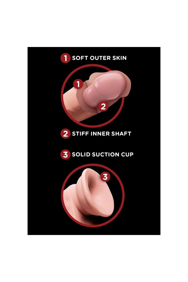 KING COCK - PLUS 3D DILDO SWINGING BALLS 20.3 CM