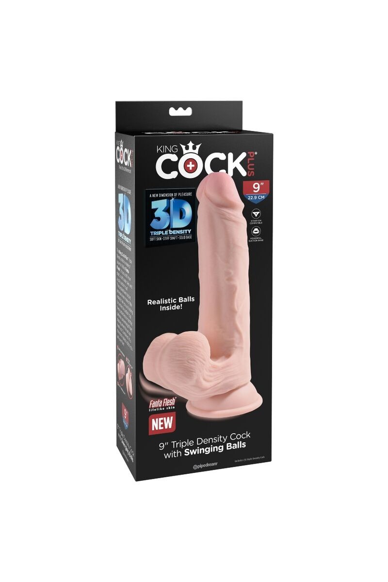 KING COCK - PLUS 3D DILDO SWINGING BALLS 20.3 CM