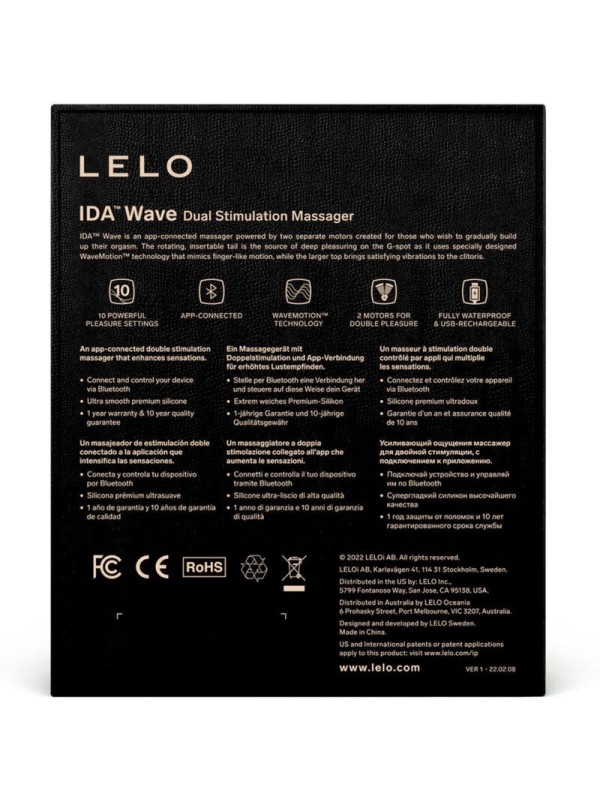LELO - IDA WAVE MASAJEADOR PAREJAS NEGRO