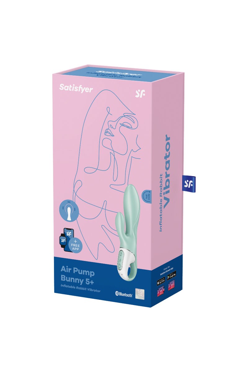SATISFYER - AIR PUMP BUNNY 5+ VIBRADOR RABBIT INFLABLE APP VERDE