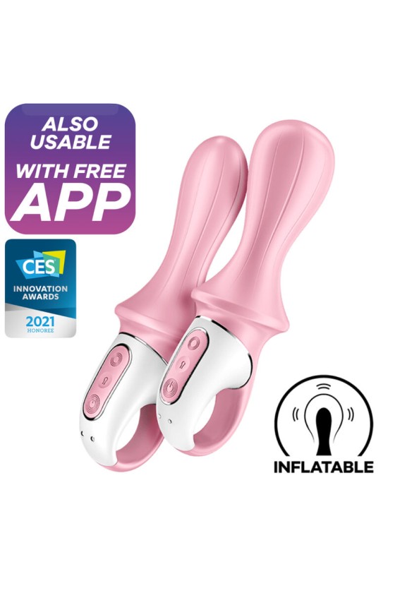 SATISFYER - AIR PUMP BOOTY 5+ VIBRADOR ANAL INFLABLE ROSA