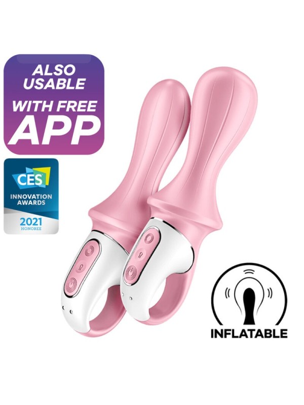 SATISFYER - AIR PUMP BOOTY 5+ VIBRADOR ANAL INFLABLE ROSA
