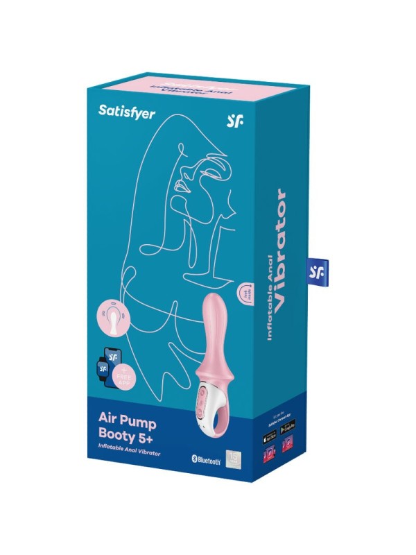 SATISFYER - AIR PUMP BOOTY 5+ VIBRADOR ANAL INFLABLE ROSA