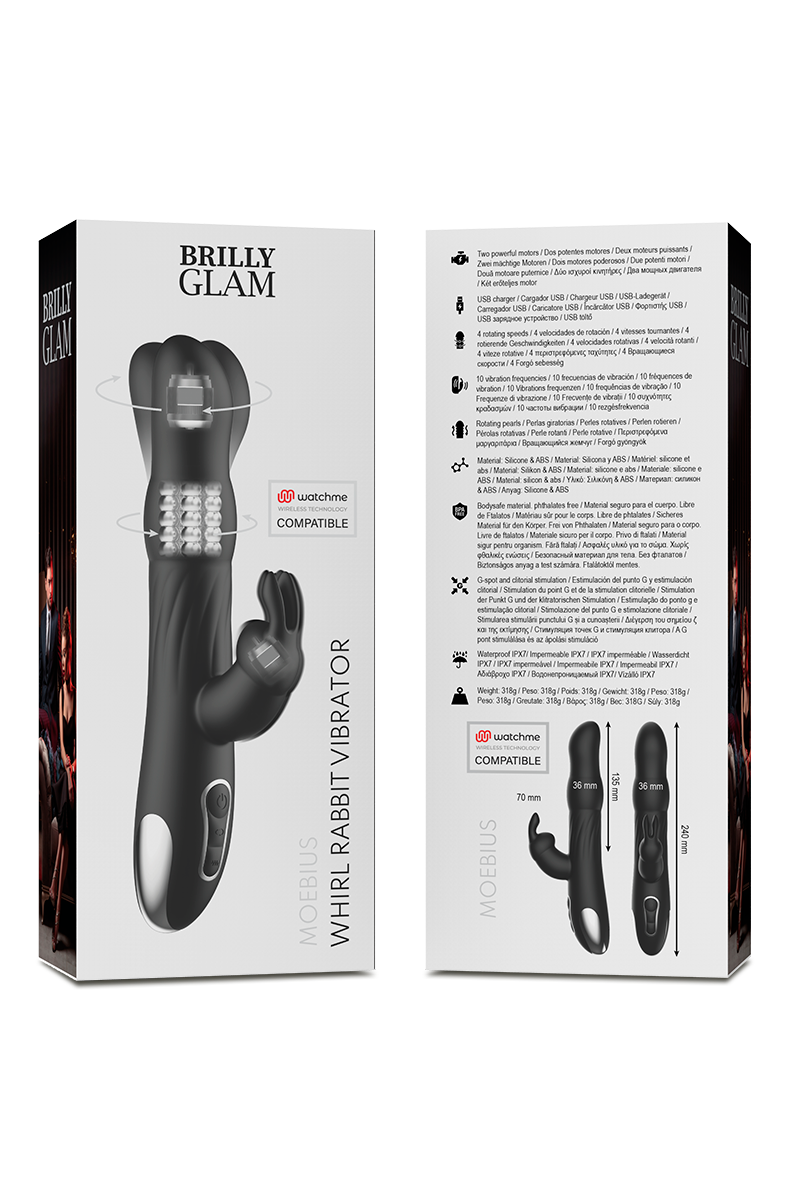 BRILLY GLAM - MOEBIUS RABBIT VIBRATOR & ROTATOR  WATCHME WIRELESS TECH