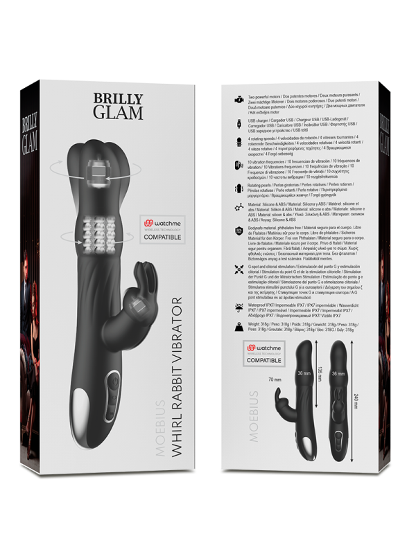 BRILLY GLAM - MOEBIUS RABBIT VIBRATOR & ROTATOR  WATCHME WIRELESS TECH