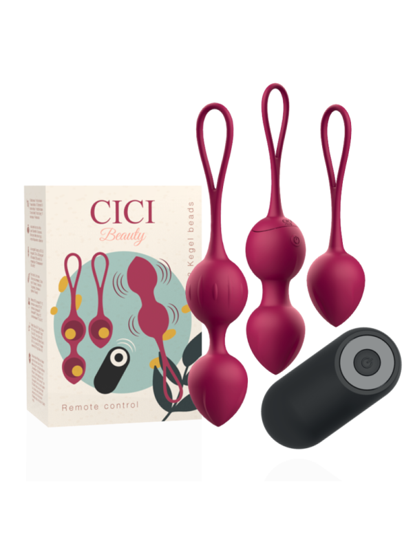 CICI BEAUTY - PREMIUM SILICONE 3 VIBRATING KEGEL BEADS REMOTE CONTROL