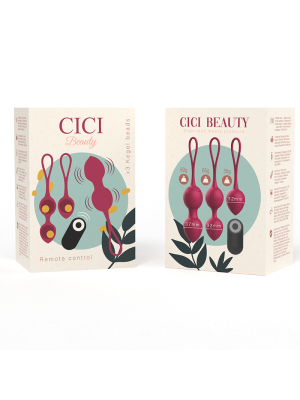 CICI BEAUTY - PREMIUM SILICONE 3 VIBRATING KEGEL BEADS REMOTE CONTROL