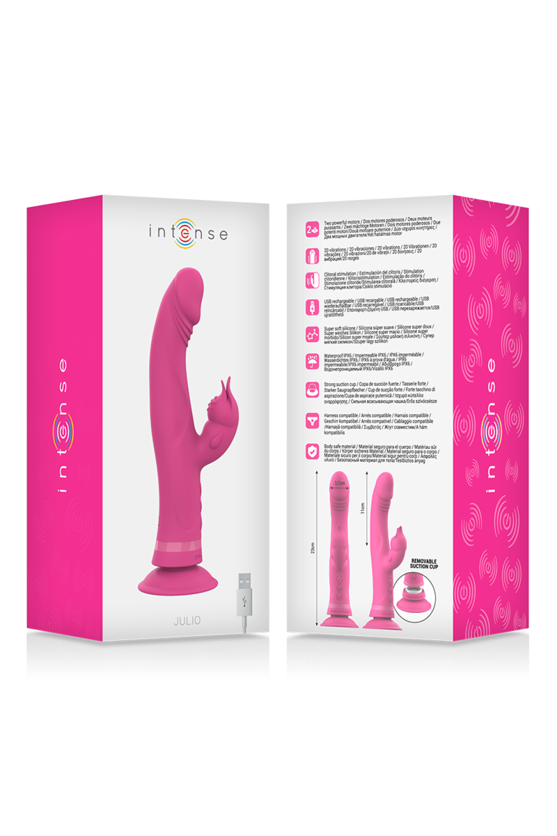 INTENSE - JULIO VIBRADOR RABBIT SILICONA ROSA