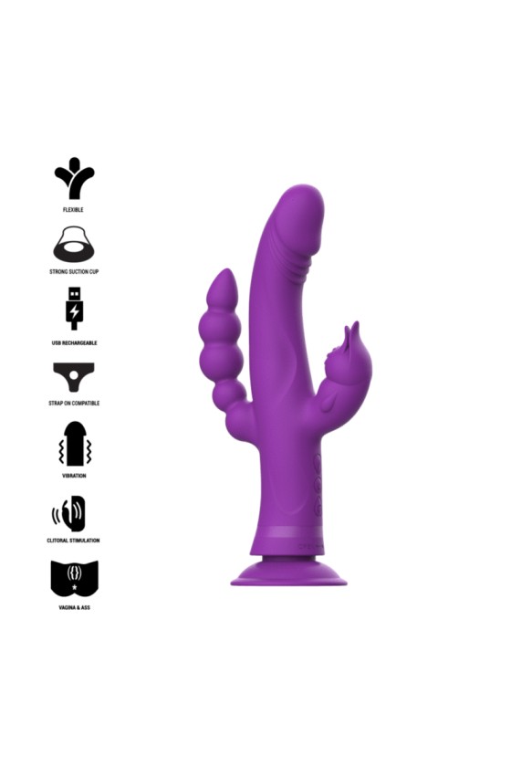 INTENSE - CASANOVA VIBRADOR RABBIT SILICONA TRIPLE MOTOR MORADO