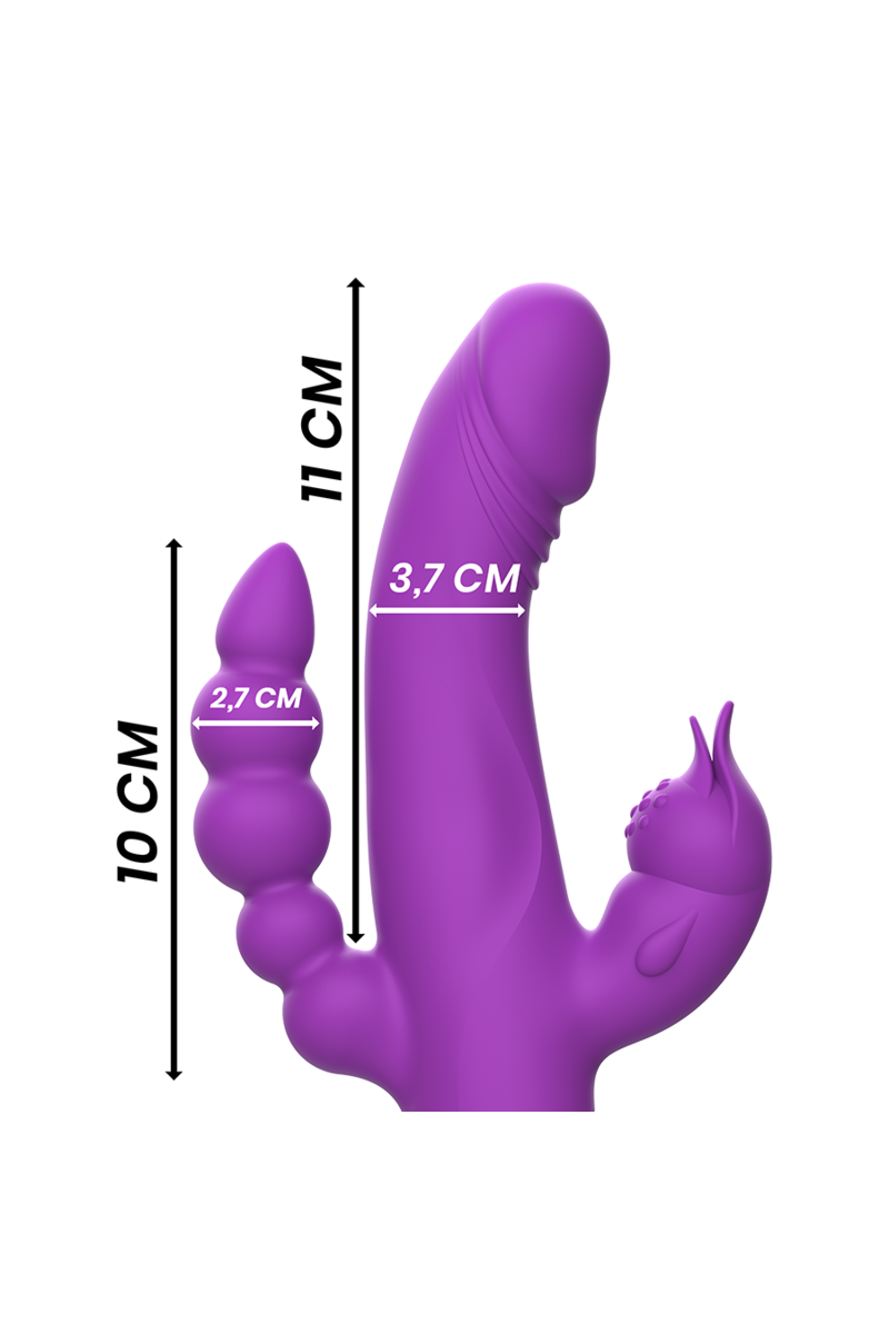 INTENSE - CASANOVA VIBRADOR RABBIT SILICONA TRIPLE MOTOR MORADO