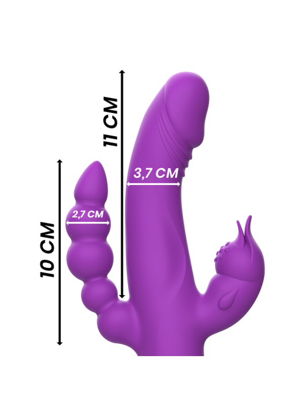 INTENSE - CASANOVA VIBRADOR RABBIT SILICONA TRIPLE MOTOR MORADO