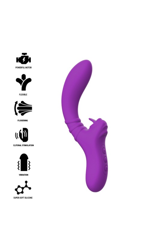 INTENSE - HARRY VIBRADOR FLEXIBLE CON LENGUA MORADO