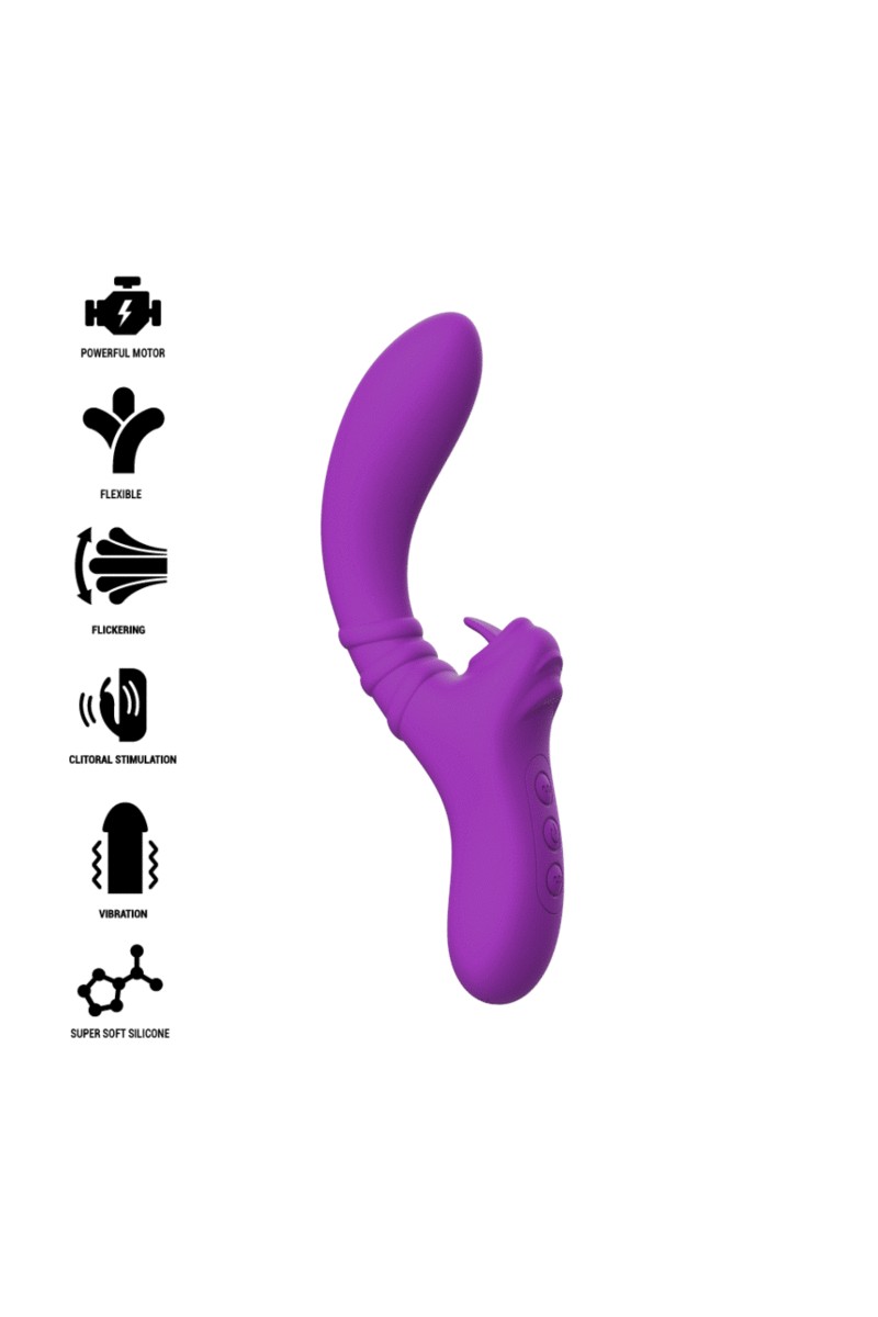 INTENSE - HARRY VIBRADOR FLEXIBLE CON LENGUA MORADO