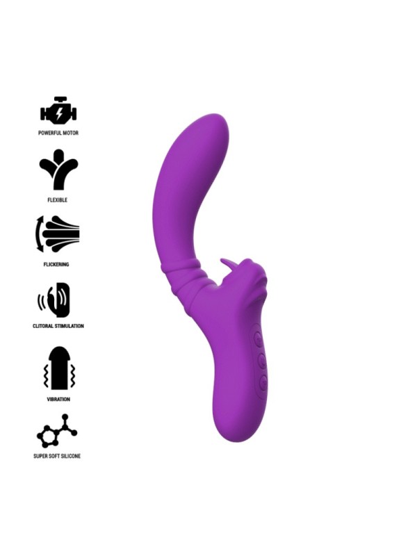 INTENSE - HARRY VIBRADOR FLEXIBLE CON LENGUA MORADO
