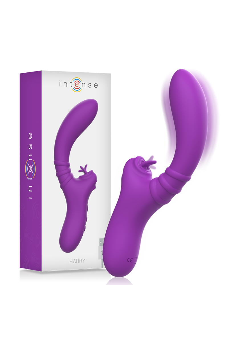 INTENSE - HARRY VIBRADOR FLEXIBLE CON LENGUA MORADO