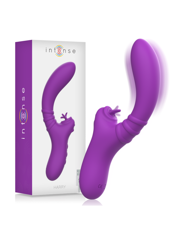 INTENSE - HARRY VIBRADOR FLEXIBLE CON LENGUA MORADO