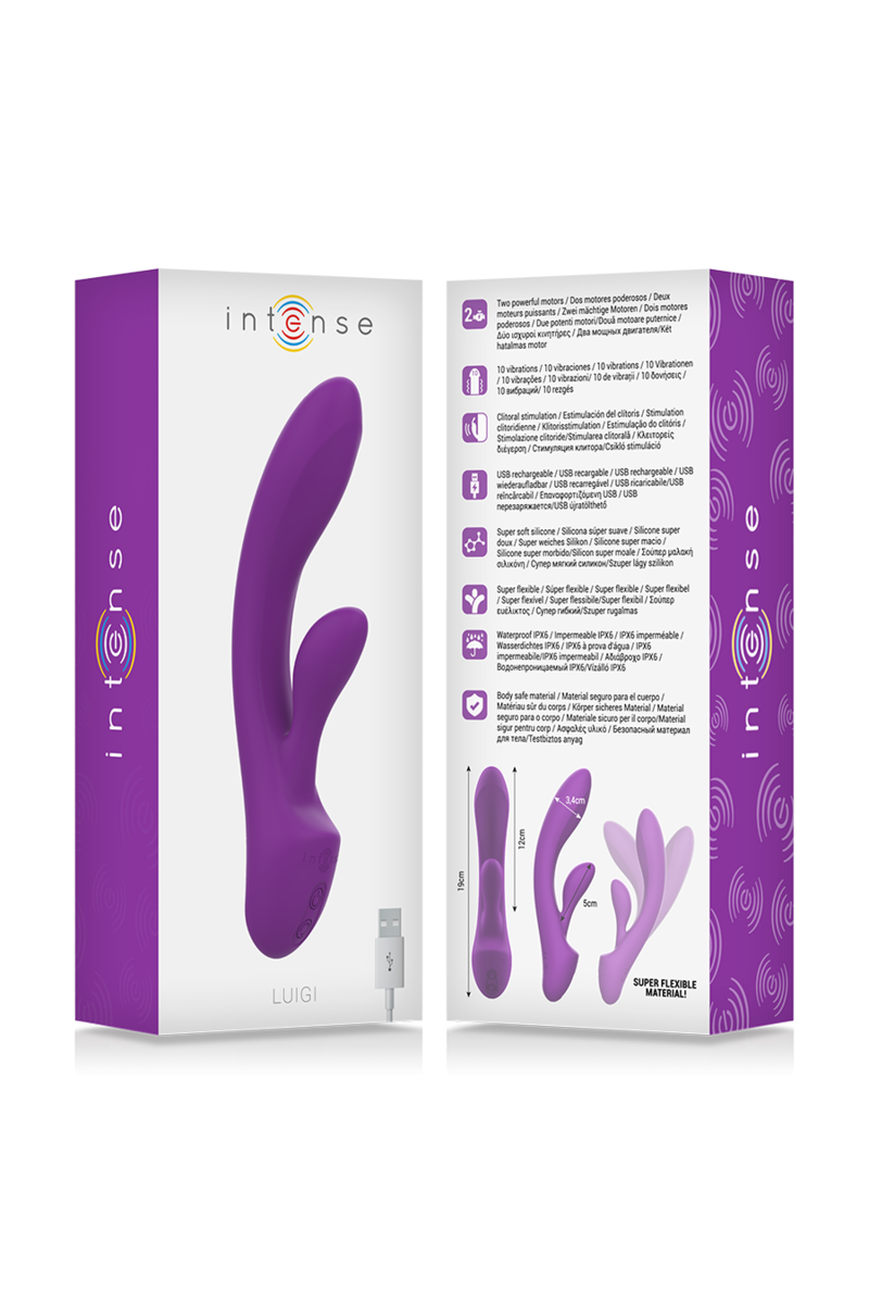 INTENSE - LUIGI VIBRADOR RABBIT SILICONA LIQUIDA MORADO