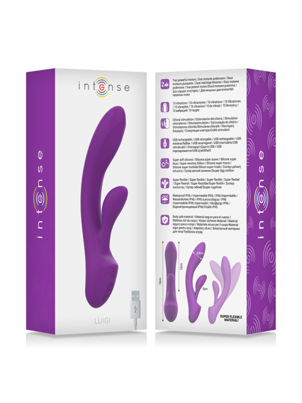 INTENSE - LUIGI VIBRADOR RABBIT SILICONA LIQUIDA MORADO