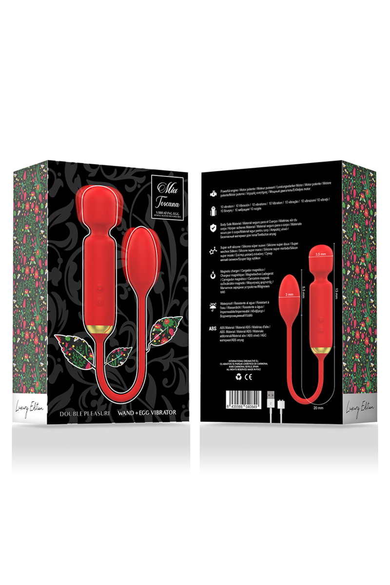 MIA - TOSCANA DOUBLE PLEASURE WAND + HUEVO VIBRADOR
