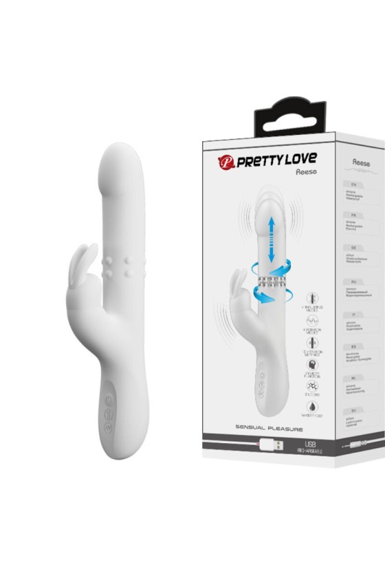 PRETTY LOVE - REESE VIBRADOR CON ROTACIÓN PLATEADO