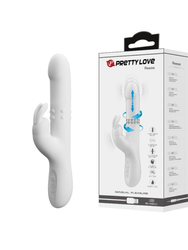 PRETTY LOVE - REESE VIBRADOR CON ROTACIÓN PLATEADO