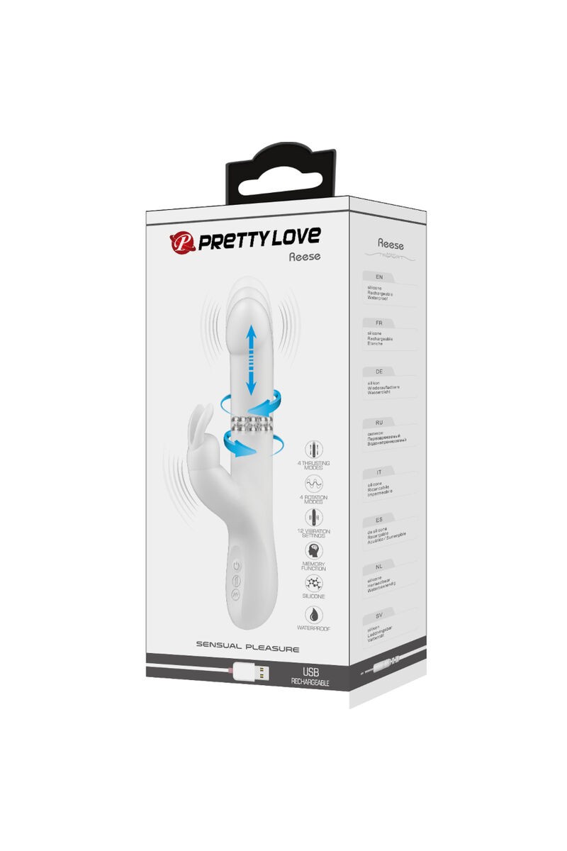 PRETTY LOVE - REESE VIBRADOR CON ROTACIÓN PLATEADO