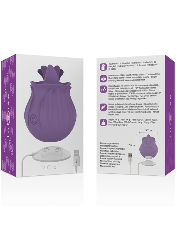INTENSE - VIOLET ESTIMULADOR LENGUA BASE MAGNETICA