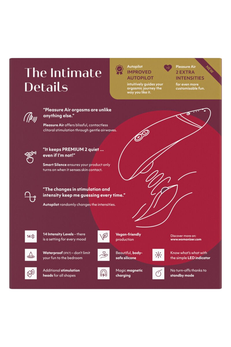 WOMANIZER - PREMIUM 2 ESTIMULADOR DE CLÍTORIS BURDEOS