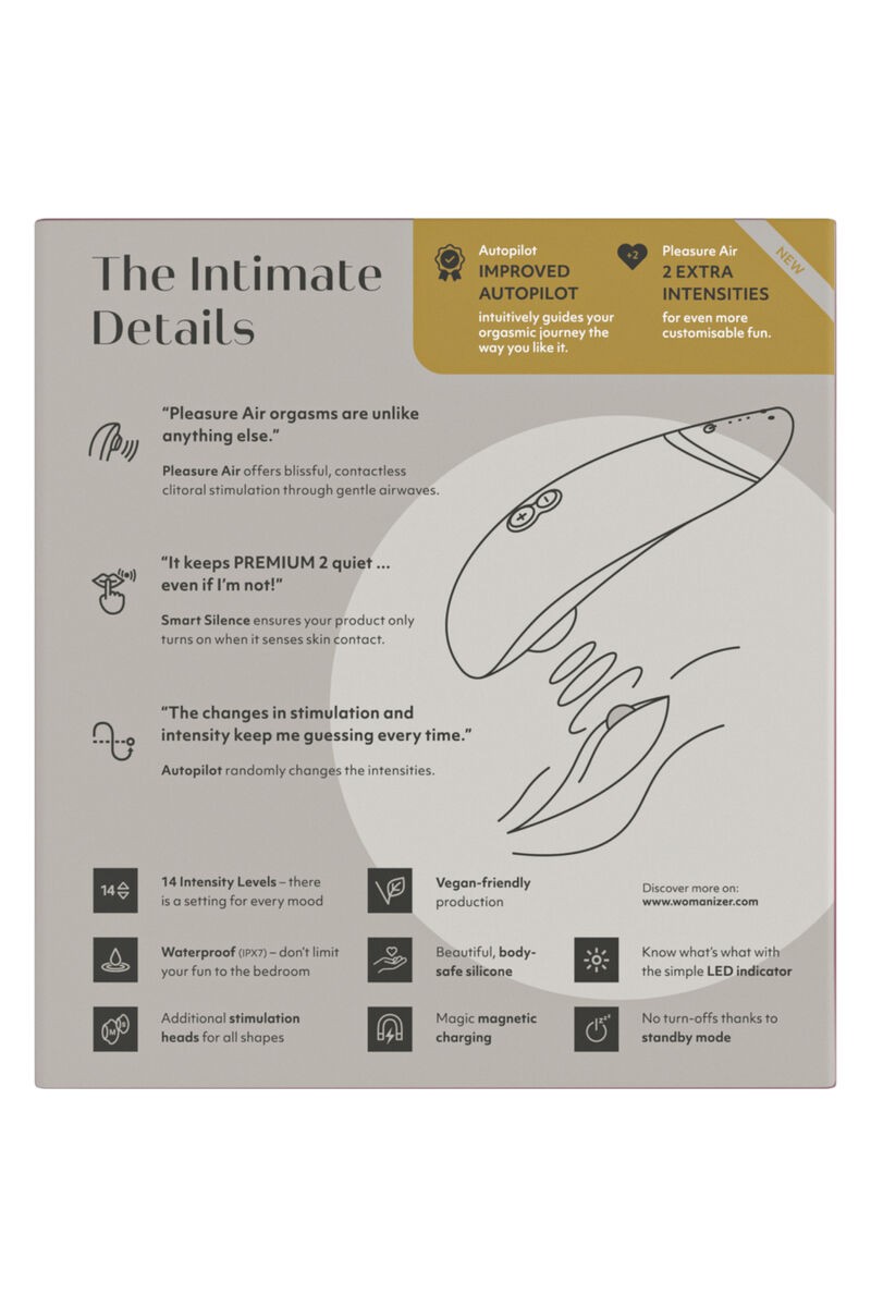 WOMANIZER - PREMIUM 2 ESTIMULADOR DE CLÍTORIS GRIS