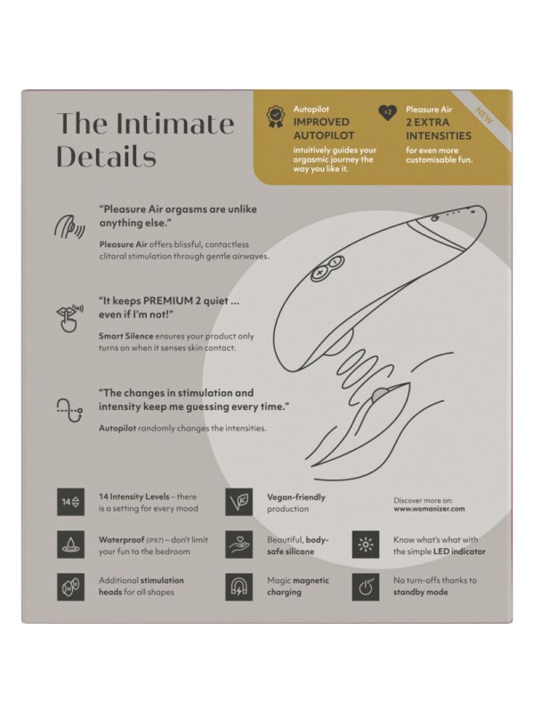 WOMANIZER - PREMIUM 2 ESTIMULADOR DE CLÍTORIS GRIS