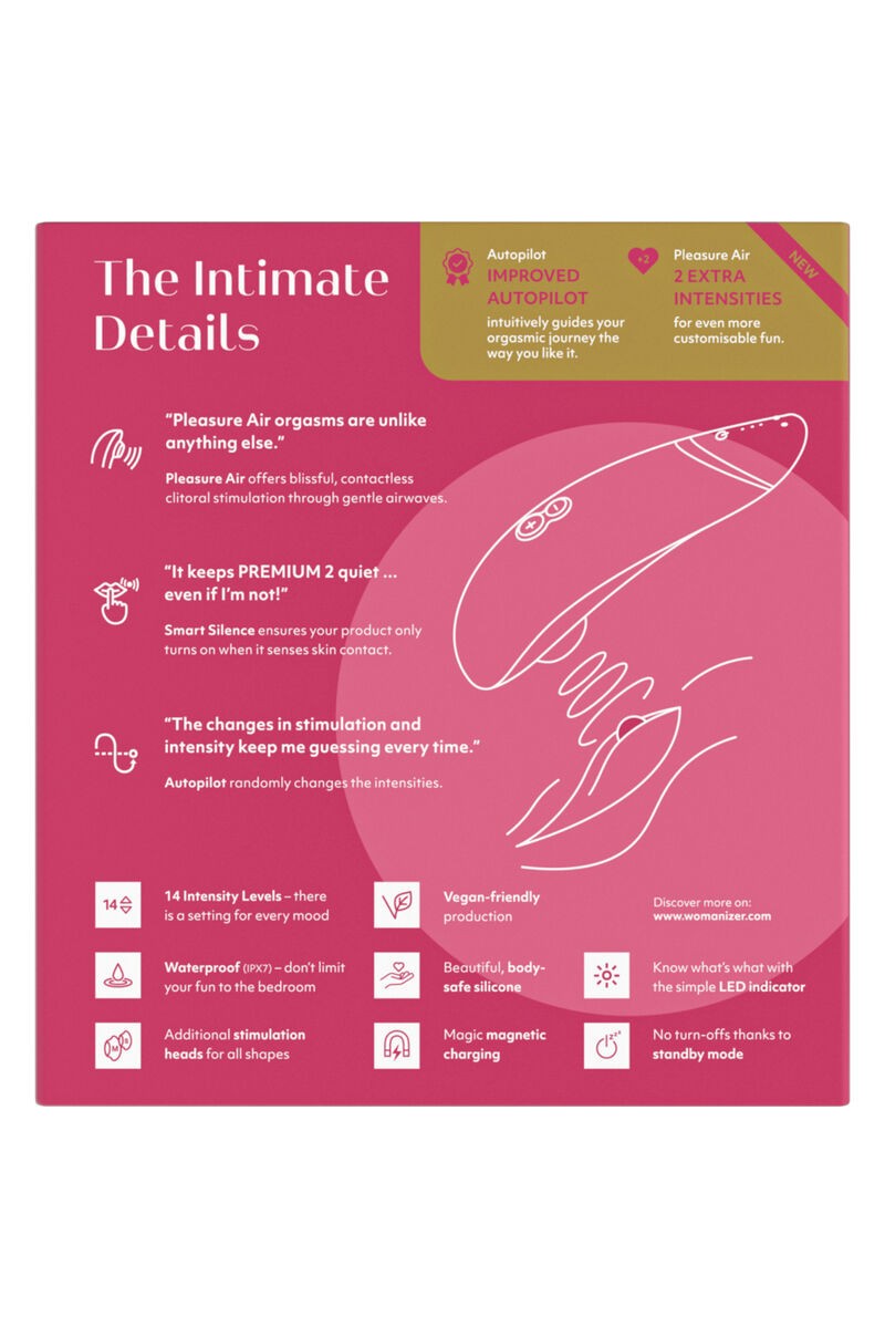WOMANIZER - PREMIUM 2 ESTIMULADOR DE CLÍTORIS FRAMBUESA