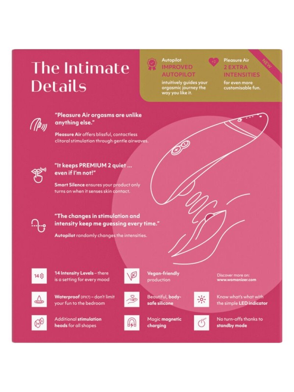 WOMANIZER - PREMIUM 2 ESTIMULADOR DE CLÍTORIS FRAMBUESA
