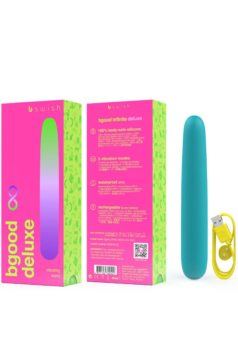 B SWISH - BGOOD INFINITE DELUXE VIBRADOR RECARGABLE SILICONA AZUL