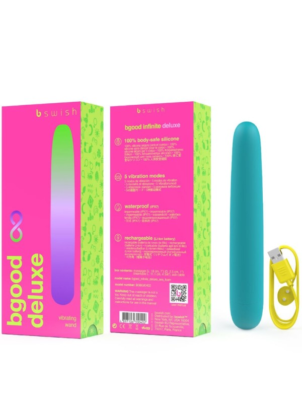 B SWISH - BGOOD INFINITE DELUXE VIBRADOR RECARGABLE SILICONA AZUL
