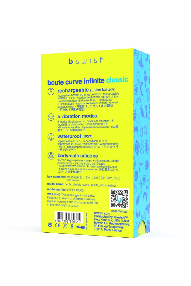 B SWISH - BCUTE CURVE INFINITE CLASSIC VIBRADOR RECARGABLE SILICONA