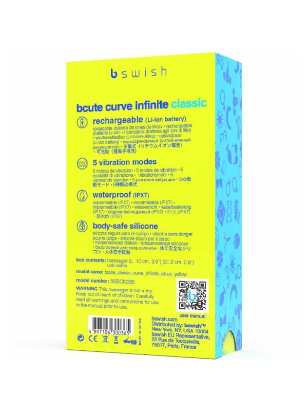 B SWISH - BCUTE CURVE INFINITE CLASSIC VIBRADOR RECARGABLE SILICONA