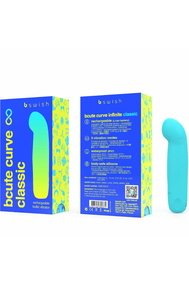 B SWISH - BCUTE CURVE INFINITE VIBRADOR RECARGABLE SILICONA AZUL