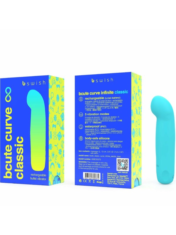 B SWISH - BCUTE CURVE INFINITE VIBRADOR RECARGABLE SILICONA AZUL