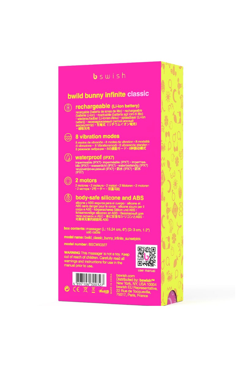 B SWISH - BWILD BUNNY INFINITE CLASSIC VIBRADOR RECARGABLE SILICONA