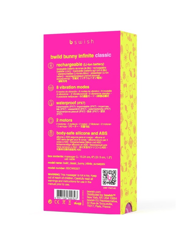 B SWISH - BWILD BUNNY INFINITE CLASSIC VIBRADOR RECARGABLE SILICONA