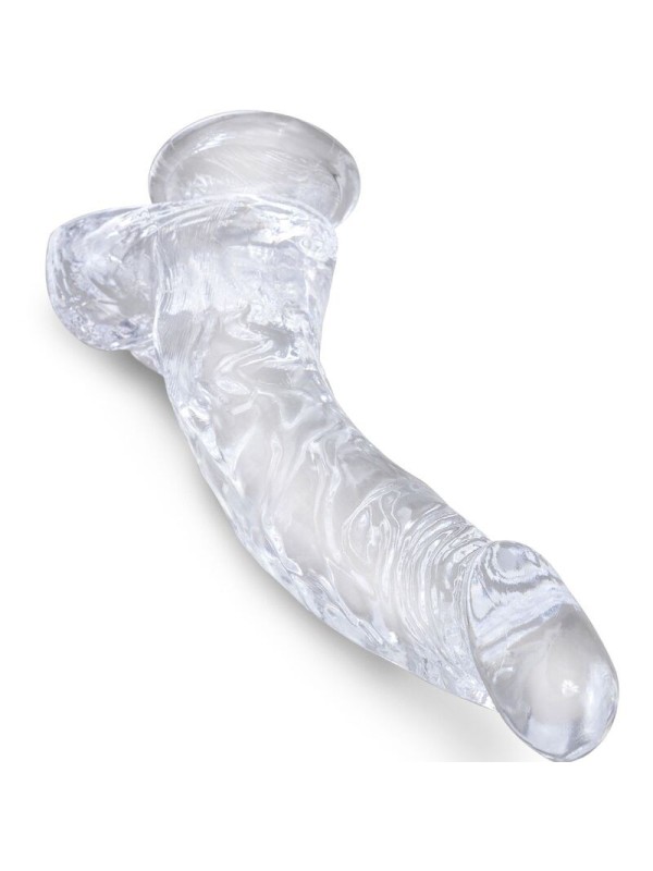 KING COCK - CLEAR PENE REALISTICO CURVADO 16.5 CM TRANSPARENTE