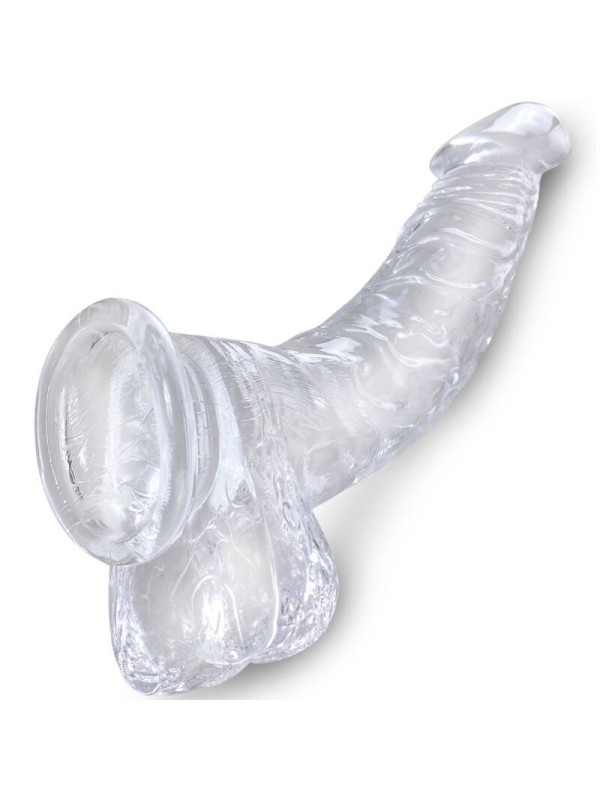 KING COCK - CLEAR PENE REALISTICO CURVADO 16.5 CM TRANSPARENTE