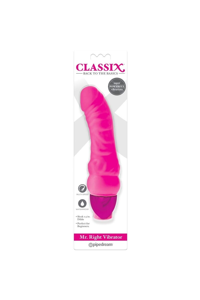 CLASSIX - DILDO VIBRADOR MR. RIGHT MULTIVELOCIDAD 15.5 CM ROSA