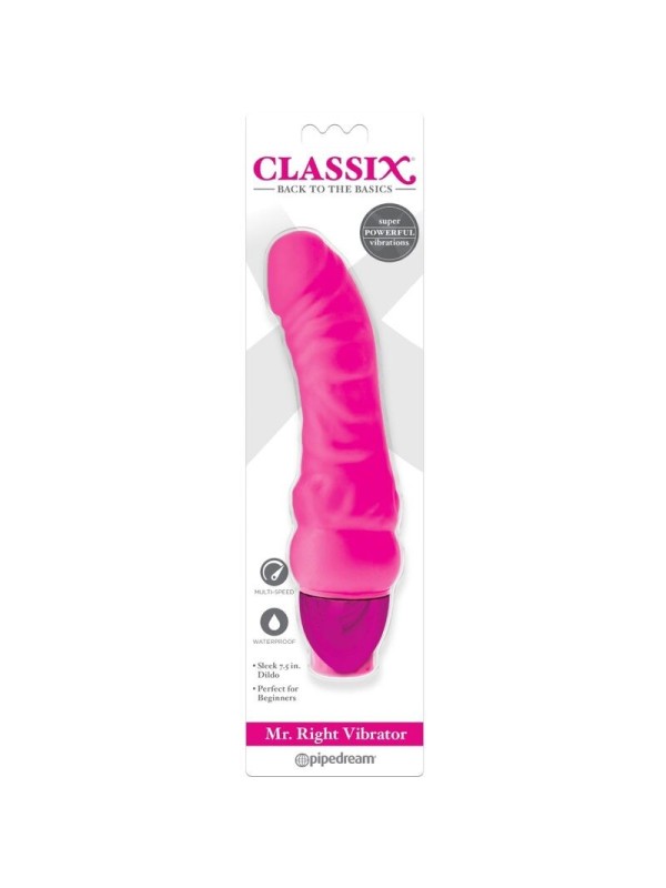 CLASSIX - DILDO VIBRADOR MR. RIGHT MULTIVELOCIDAD 15.5 CM ROSA