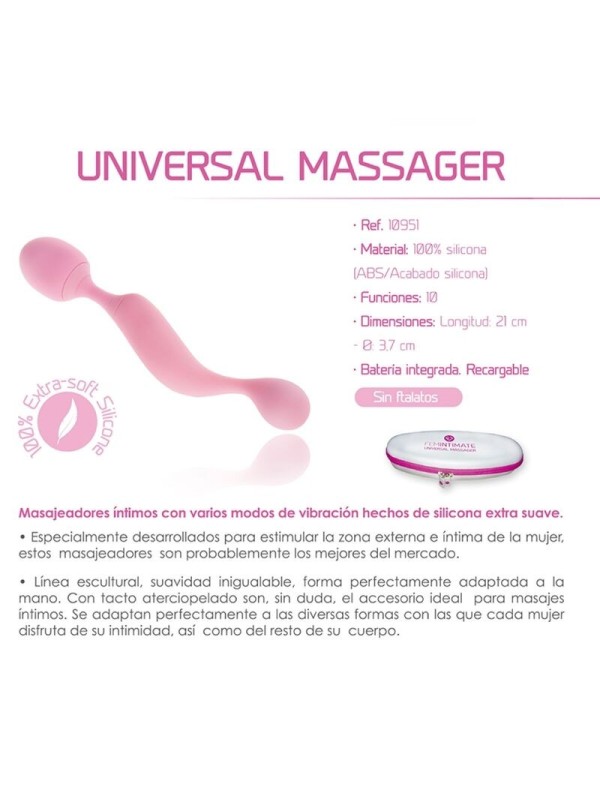 FEMINTIMATE - MASAJEADOR UNIVERSAL VIBRADOR SILICONA ROSA