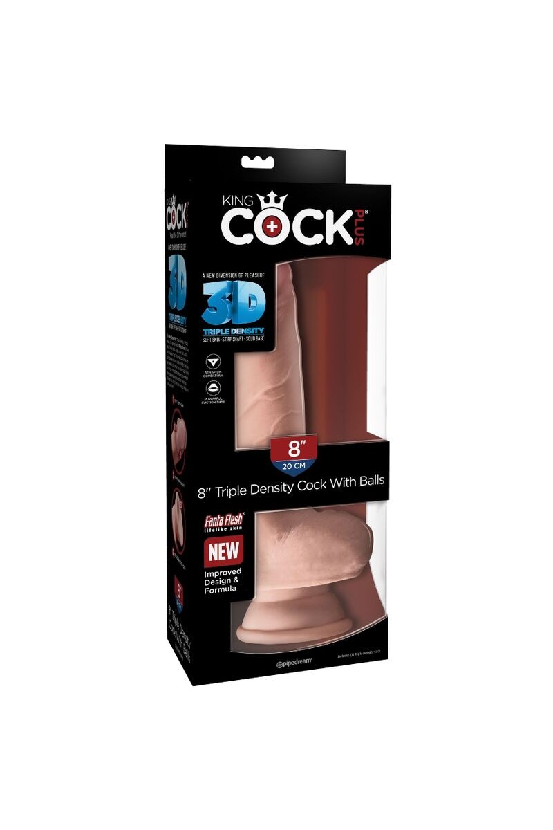 KING COCK - DILDO TRIPLE DENSIDAD 18.4 CM