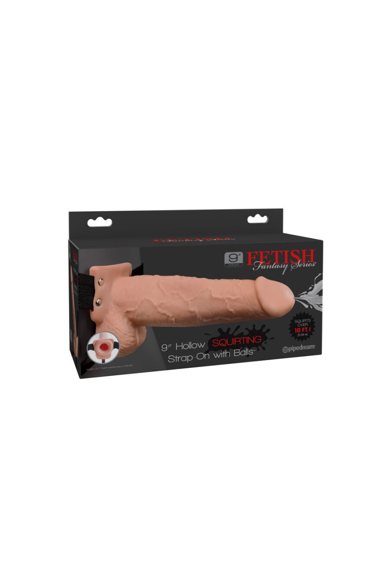 FETISH FANTASY SERIES - 9 ARNÉS CON PENE REALISTICO EYACULADOR 22,9CM